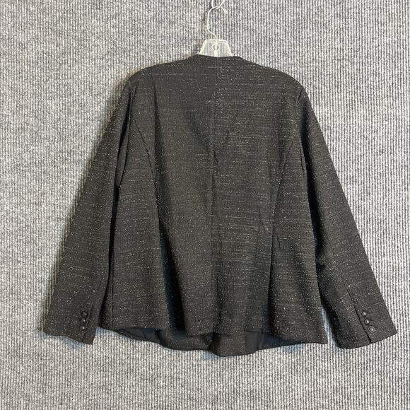 Lane Bryant Womens Blazer Jacket Size 14 Black Textured Metallic Clasp Front - Picture 2 of 11
